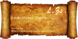 Ledniczky Zsolt névjegykártya