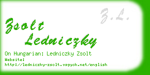 zsolt ledniczky business card